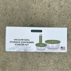 Servappetit Vacuum Seal Storage Container Starter Kit Green New in Box